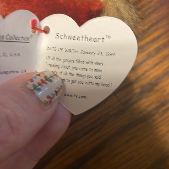 Schwertheart the monkey small ty beanie baby in excellent condition tag perfect - Picture 5 of 5